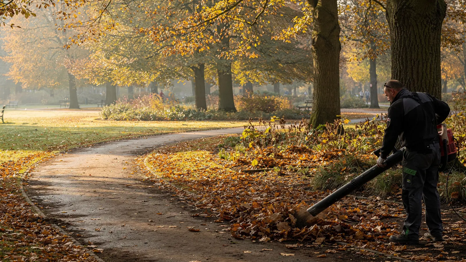 Feuilles mortes : à Brême, les jardiniers dégagent les chemins et en laissent autour des plantes