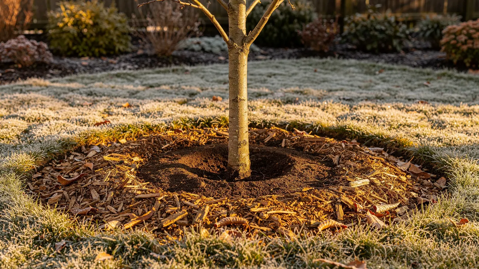 Jeunes arbres : comment disposer le paillis contre le gel sans couvrir le collet Jeunes arbres : comment disposer le paillis contre le gel sans couvrir le collet